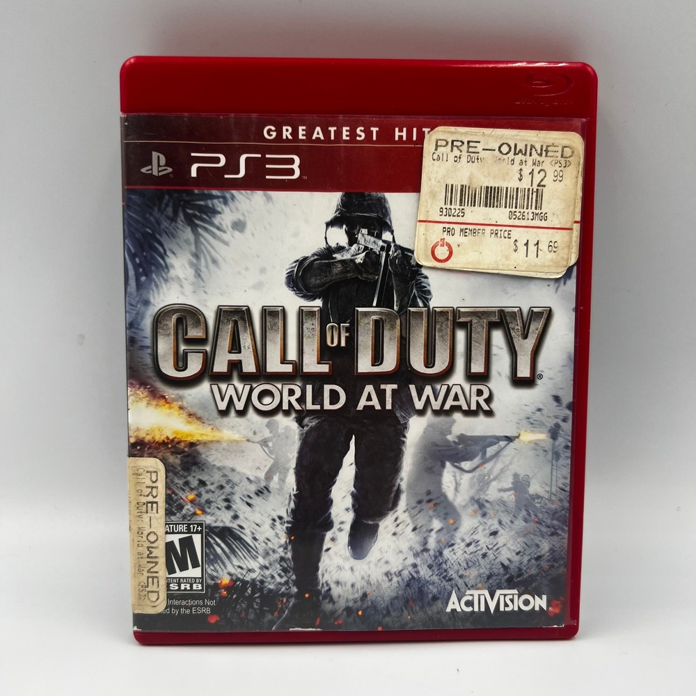 Call of Duty World at War PS3 Sony PlayStation 3 Greatest Hits Shooter Game